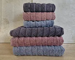 Набір турецьких махрових рушників Cestepe MicroCotton Premium 3 штуки 50x90 + 3 штуки 70х140 Ucgen 2 щільність 600 г/м2 - мініатюра 3