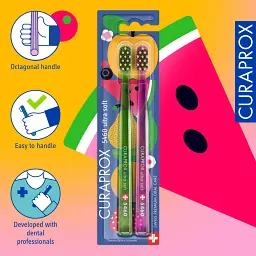 Набір ультра м'ягких зубних щіток Curaprox Duo Summer Edition 2025, d 0.10 мм 2 шт. - мініатюра 3