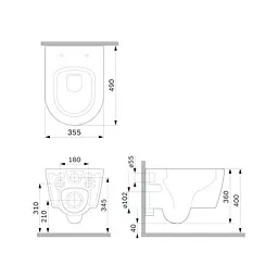 Унітаз підвісний AM.PM Func AquaSpin Rimless з сидінням Soft Close дюропласт white CFA1902SC - мініатюра 10