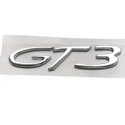 Емблема напис GT3 для Porsche 118х20мм ХРОМ пластик (на скотчі)