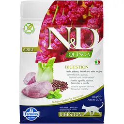Сухий дієтичний корм для котів Farmina N&D Quinoa Digestion з ягням, фенхелем та м'ятою 300 г