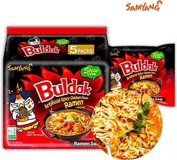 Локшина швидкого приготування Samyang Buldak Artificial Spicy Chicken Flavor Ramen 5х145г - мініатюра 2