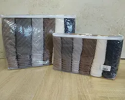Набір турецьких махрових рушників Gulcan 50х90 6 штук + 70х140 6 штук Jacquard Cotton Lux Yeni Cizgili - мініатюра 5