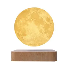 Магнітна левітаційна лампа HCNT Levitating Lamp Moon Light Wood Grain SIM10-GW5