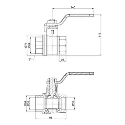 Кран кульовий SD Plus 2" ВР для води (важіль) SD600W50 - мініатюра 2