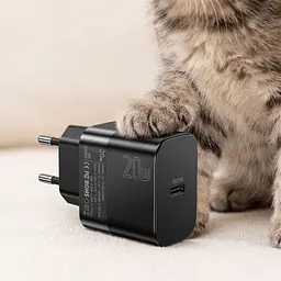 Комплект Essager: зарядний пристрій 20W (USB-C) + кабель USB-C-USB-C, EU, чорний - мініатюра 8