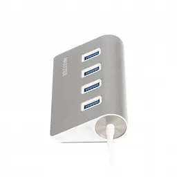 USB концентратор (Hub) 3.0 Maxter 4 порти метал, сріблястий - мініатюра 2