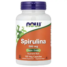 Спирулина Spirulina 120 растительных капсул NOW vit0004889