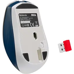 Мишка Defender Dila MM-282 Wireless White/Blue (52282) - мініатюра 7