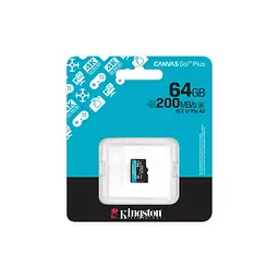 Карта пам'яті Kingston 64GB microSDXC сlass 10 UHS-I U3 V30 A2 Canvas Go Plus G4 (SDCG4/64GBSP) - мініатюра 3