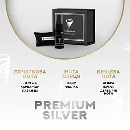 Ароматизатор автомобільний Hurricane Black Silver Premium (У комплекті Спрей) - мініатюра 3