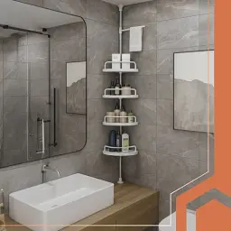Кутова телескопічна полиця для душу Ruhhy 26639, біла, 4 яруси, 240–310 см - мініатюра 8