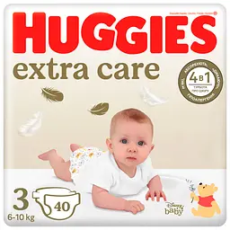Підгузки Huggies Extra Care розмір 3 (6-10 кг) 40 шт. (5029053574400)