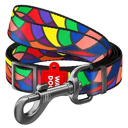 Повідець для собак нейлоновий Waudog Nylon малюнок Вітраж регульований L Ш 25 мм Дл 152-183 см