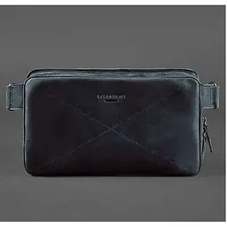 Шкіряна поясна сумка Dropbag Maxi синя Crazy Horse