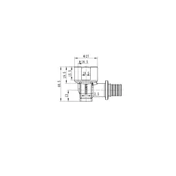 Кутник перехідний настінний з ВР Koer Ka.LW06F-16 - 16(2.2mm) x 1/2"F KR4880 - мініатюра 4