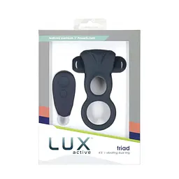Ерекційне кільце Lux Active Triad Vibrating Dual Cock Ring подвійне з вібрацією пульт д/у - мініатюра 6