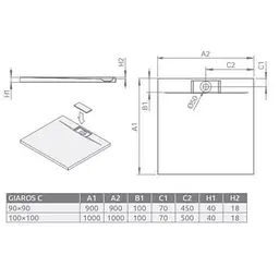 Душовий піддон Radaway Giaros C 100x100 M3GRC1010 - мініатюра 2