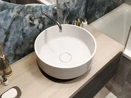 Умивальник Miraggio MARTA 420 (0000695) Miramarble, Глянцевий, Накладний, Білий - мініатюра 6