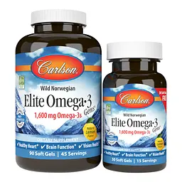 Жирні кислоти Wild Norwegian Elite Omega 3 Gems, 90+30 капсул Лимон Carlson Labs vit0003393