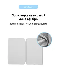 Чехол-книжка для планшета Apple iPad Air 10.9 (2020)/Air 10.9 M1 (2022), Original Smart Case, white, 10.9 , подставка на планшет, искусственная кожа, микрофибра, магнитная крышка с автоотключением экрана, ArmorStandart (ARM57675) - мініатюра 6