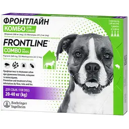 Краплі Boehringer Ingelheim Frontline Combo від бліх та кліщів для собак 20-40 кг 8.04 мл (3 шт. х 2.68 мл) (159919) - мініатюра 2