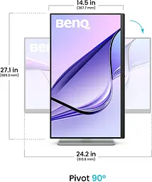 Монітор 27" BenQ 31.5" MA320UP Silver-Grey UHD IPS 60Hz (9H.LP9LB.QBE) - мініатюра 7