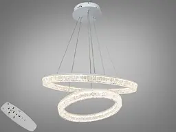Світлодіодна підвісна люстра Diasha 25108/600+400WH dimmer біла 110 Вт 6050 Лм ПДУ