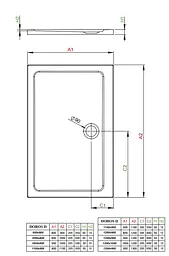 Душовий піддон Radaway Doros D 100x90 SDRD1090-01 - мініатюра 3