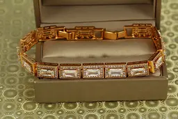 Браслет Xuping Jewelry Прямокутні багети 20 см 8 мм золотистий