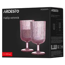 Набір келихів 300мл, 2шт, скло, рожевий ARDESTO kuh0014670 - мініатюра 7
