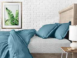 Набір простирадл на резинці Cosas BEIGE/GREY ZIGZAG 160х200х20 см (Set_Beige_ZigGrey_160x200_2) - мініатюра 4