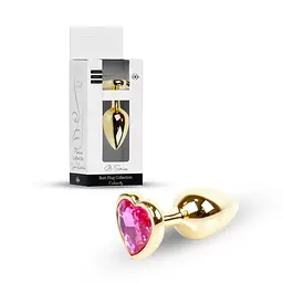 Анальна пробка - Jewellery Gold Heart Plug Pink
