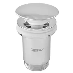Донний клапан для раковини Zerix BV-01 з переливом автоматичний Click-Clack 1 1/4″ ZX6017