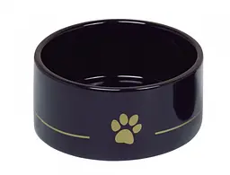 Миска для собак Nobby Golden Paw керамічна чорна Ø 15х6 см 550 мл 82343