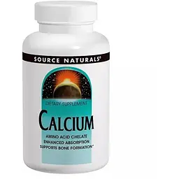 Амінокислотний хелат кальцію Source Naturals Calcium, 100 таблеток для підтримки кісток та зубів