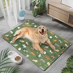 Літня охолоджувальна підстилка для котів Derby Ice Silk Summer Cooling Mat Cat Pattern - Green 45х60 см
