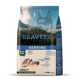 Сухий корм для собак cередніх та великих порід BRAVERY Herring Large/Medium Adult з оселедцем 4 кг