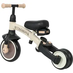 Дитячий велосипед QPlay Stager 3 в 1 з ручкою, біговел, Beige-Brown (T80STAGERBeigeBrown) - мініатюра 5