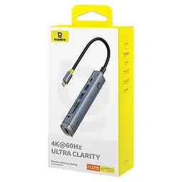 USB-хаб Baseus UltraJoy Series 7-Port HUB AIR Space Grey (Type-C to HDMI4K@60Hz*1+USB3.0*2+PD*1+SD/TF3.0*1+3.5mm*1) (B00052803811-02) - мініатюра 2
