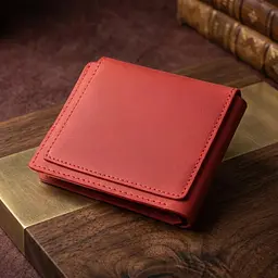 Жіночий гаманець із монетницею з матової натуральної шкіри GRANDE PELLE 16804 червоний - мініатюра 4
