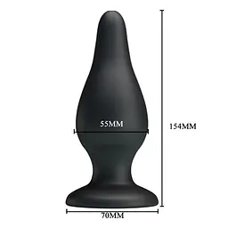 Анальна пробка Pretty Love Sturdy Silicone Anal Plug 15.4 см (чорний) - мініатюра 5