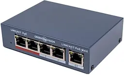 Комутатор мережевий Greenvision GV-017-AI-4+1P