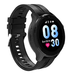 Дитячий смарт годинник Lemfo T25 з GPS, дзвінками, відеозв'язком, прослушкою, Wi-Fi та кнопкою SOS Круглий розумний годиник для дітей Чорний - мініатюра 3