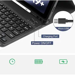 Чохол-книжка BeCover з бездротовою клавіатурою для Samsung Galaxy Tab A9 SM-X115 8.7" Deep Blue (712356) - мініатюра 3