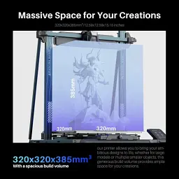 Принтер 3D Elegoo Neptune 4 Plus, Black, FDM, робоча область - 320x320x385 мм, відкритий корпус, для PLA/TPU/PETG/ABS/ASA/Nylon, нитки 1.75 мм, 4.3" сенсорний екран, WiFi / USB / Lan (50.201.015300) - мініатюра 6