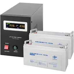Джерело безперебійного живлення [ДБЖ] LogicPower B1500 + 2 x LPM-MG батарея 12V - 120Ah [19806] [110350]