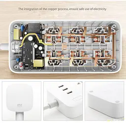 Мережний фільтр Xiaomi Power Strip 6 розеток 1.8m CXB6-1QM - мініатюра 7