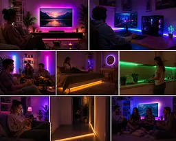 Гнучка світлодіодна стрічка RGB USB 10 м / Стрічка з пультом для підсвічування телевізора, монітора, меблів / LED стрічка від павербанку - мініатюра 4