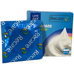 Презервативи Recare Big dotted ice cream 3 шт. ребристі з ароматом морозива (ROZ6501053496) - мініатюра 2